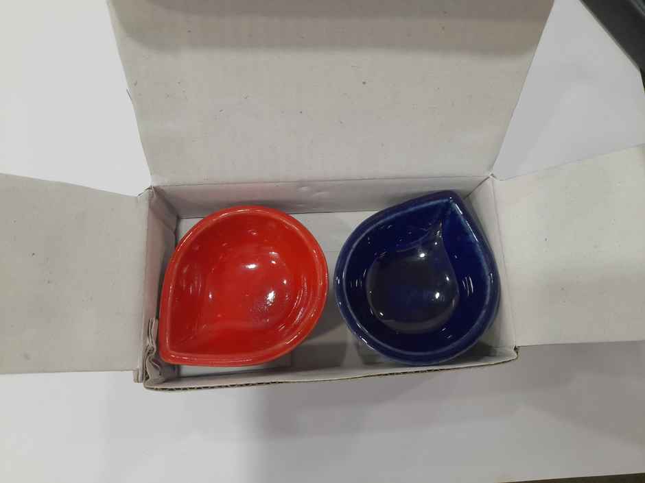 Diwali Diya Gift Set | Pack Of 2 | Red & Green | Help Us Green
