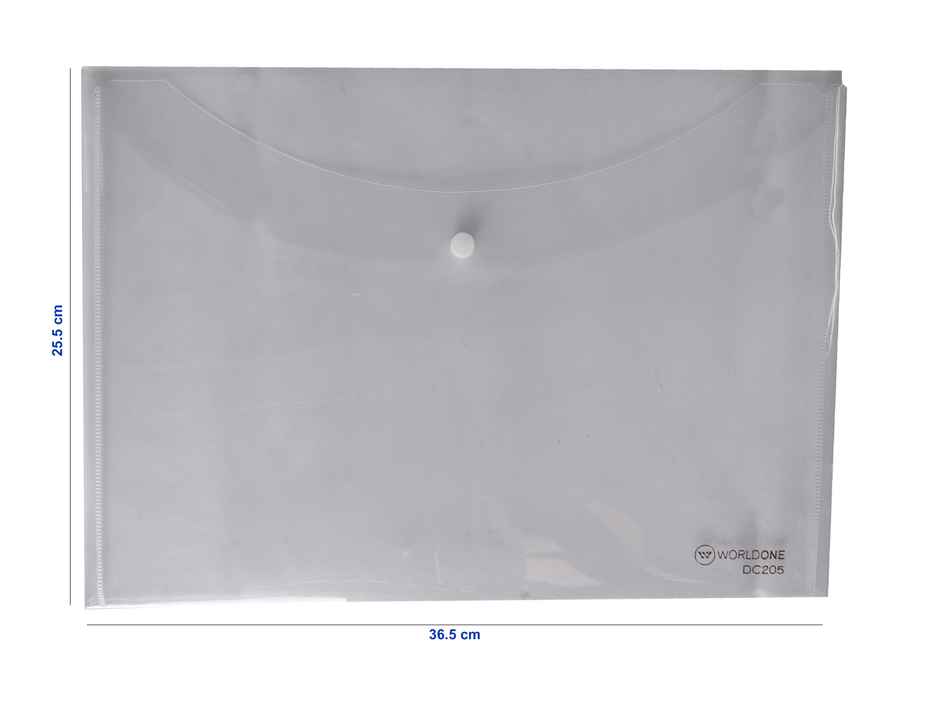 Worldone My Clear Bag Button File Folder -Assorted