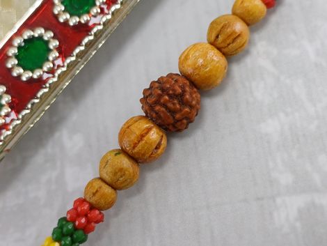 Gullak Small Rudraksha Multicolor Rakhi