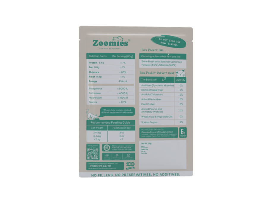Zoomies Wet Stuff Lite - Chicken Breast in Bone Broth Cat Wet Food
