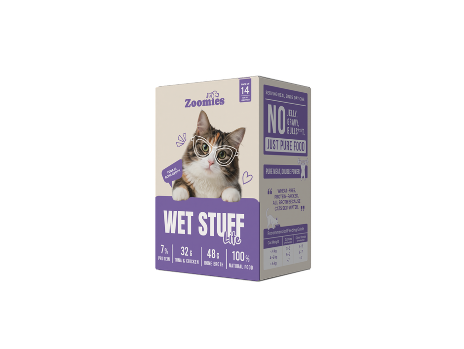 Zoomies Wet Stuff Lite Tuna in Bone Broth Cat Wet Food