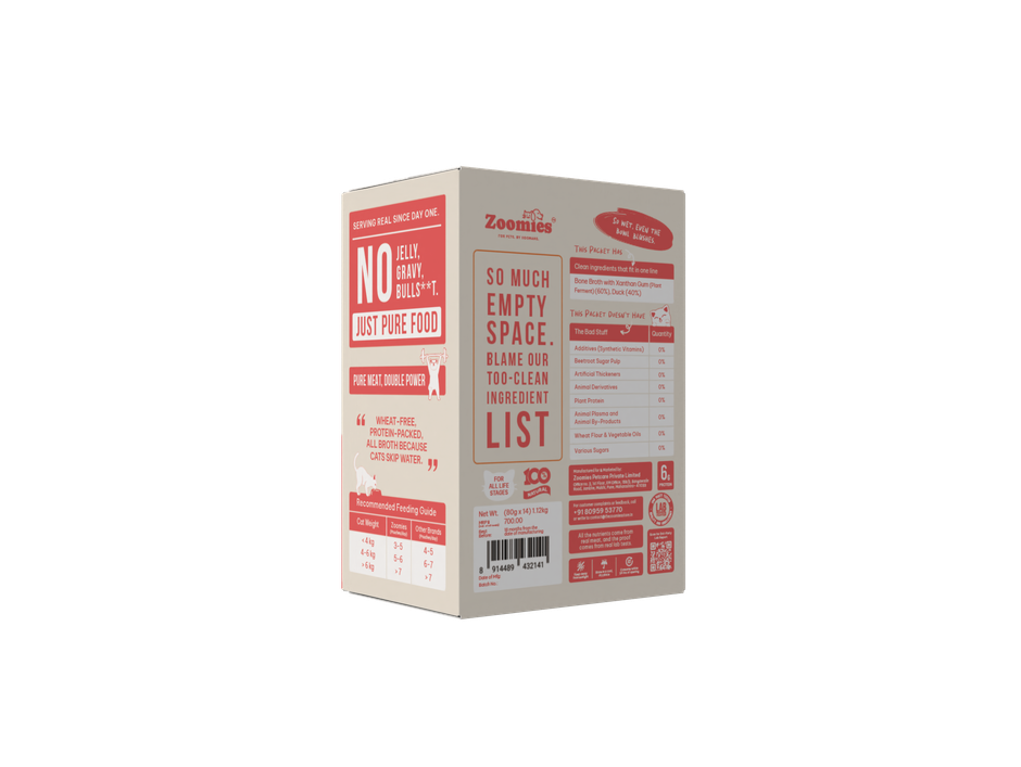 Zoomies Wet Stuff Lite Duck in Bone Broth Cat Wet Food