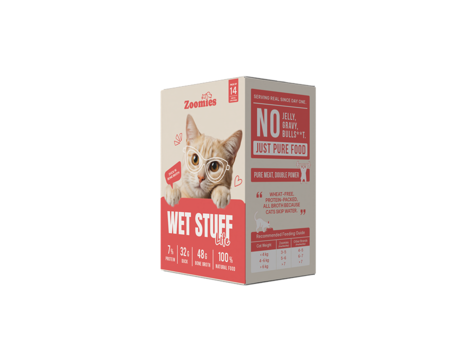 Zoomies Wet Stuff Lite Duck in Bone Broth Cat Wet Food