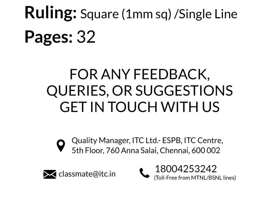 Classmate Graph book (28 x 22 cm, 32 Pages, Assorted Designs)