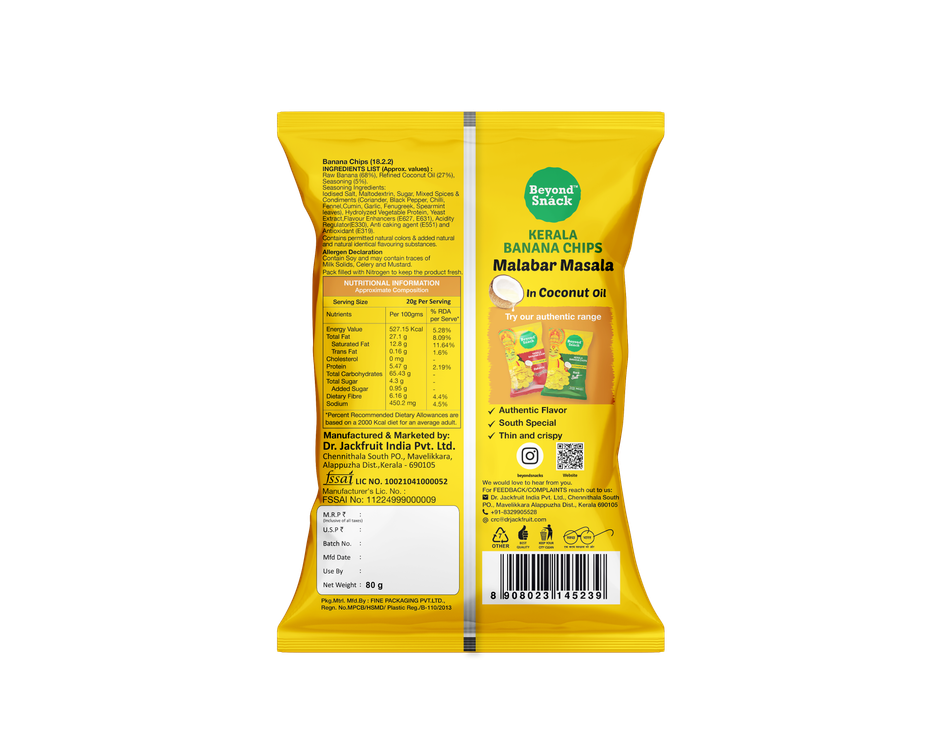 Beyond Snack Kerala Banana Chips Malabar Masala