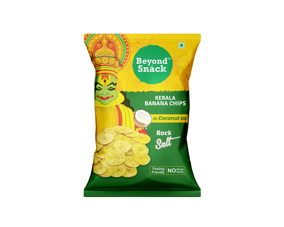 Beyond Snack Kerala Banana Chips - with Coconut Oil & Rock Salt Combo