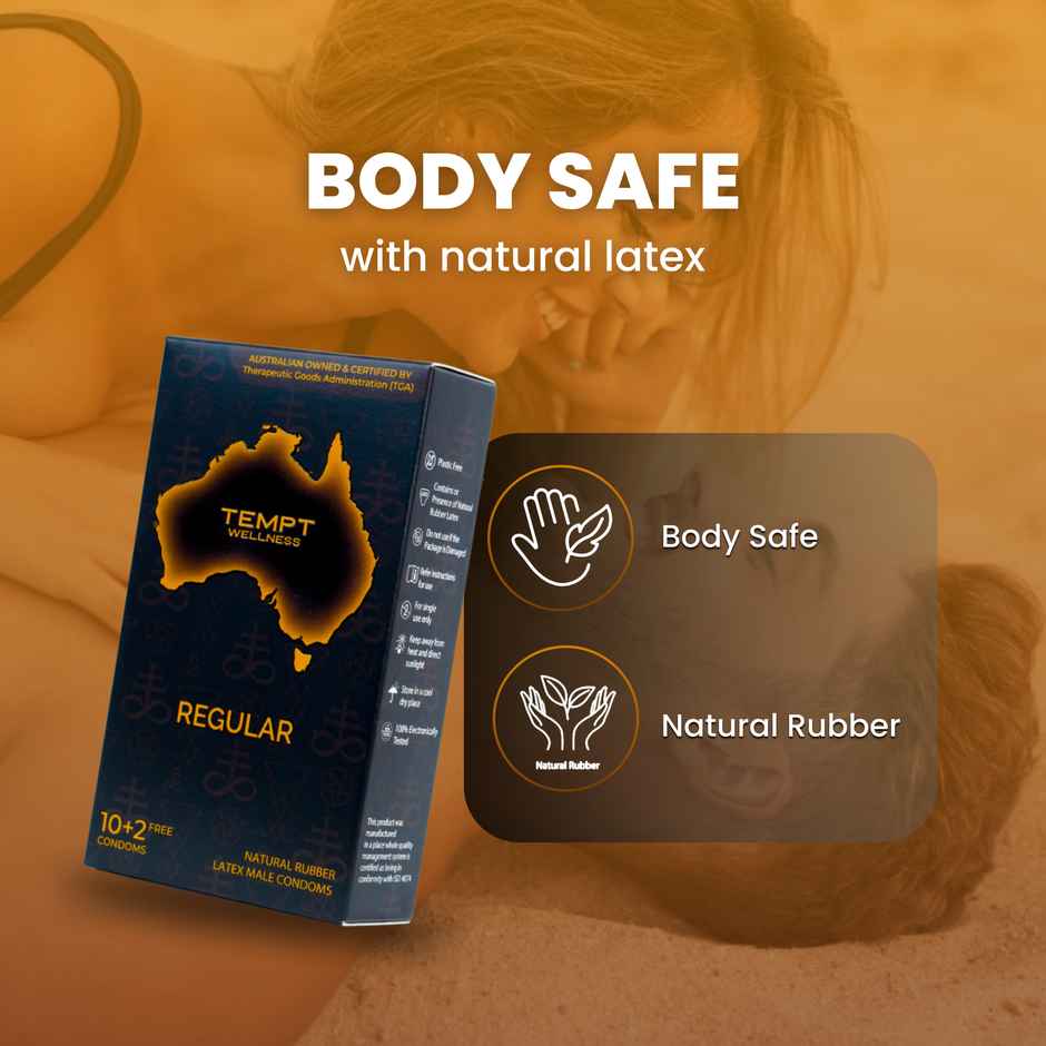 Tempt Regular Condoms | Premium Natural Latex | Australian-Owned