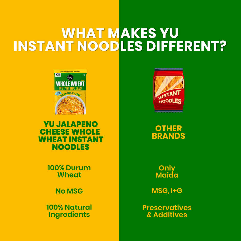 Yu Jalapeno Cheese - Whole Wheat Instant Noodles | Pack Of 2 Combo