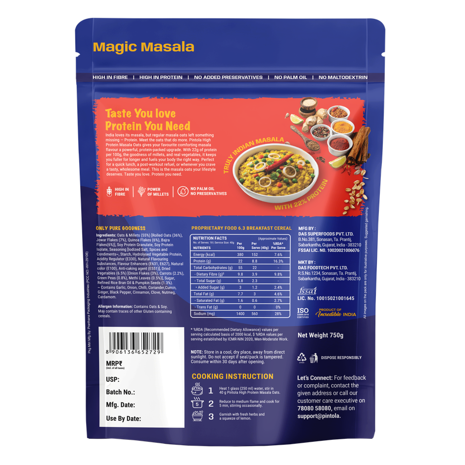 Pintola High Protein Masala Oats