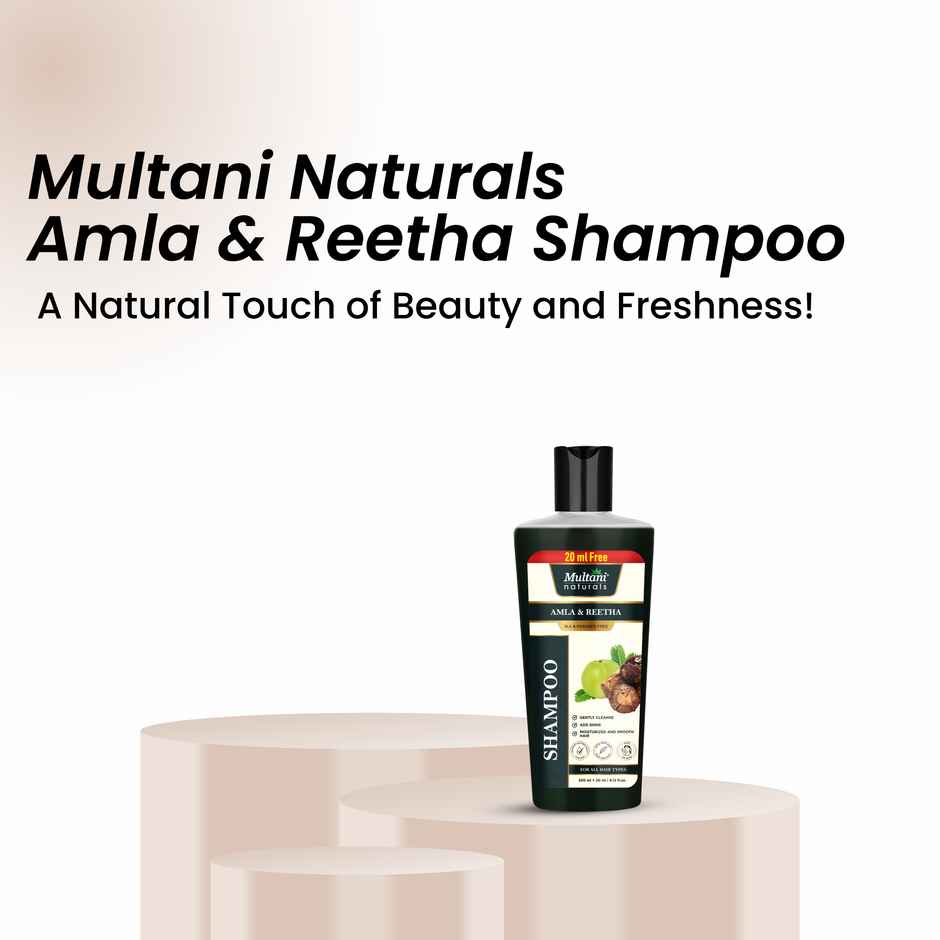 Multani Naturals Amla & Reetha Hair Shampoo | Thicker & Stronger Hair | SLS & Paraben Free