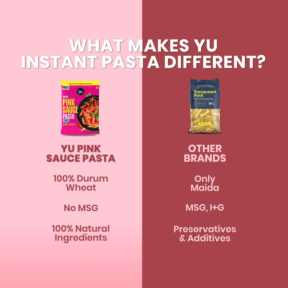 Yu Pink Sauce Instant Wheat Pasta | Penne - Combo Pack