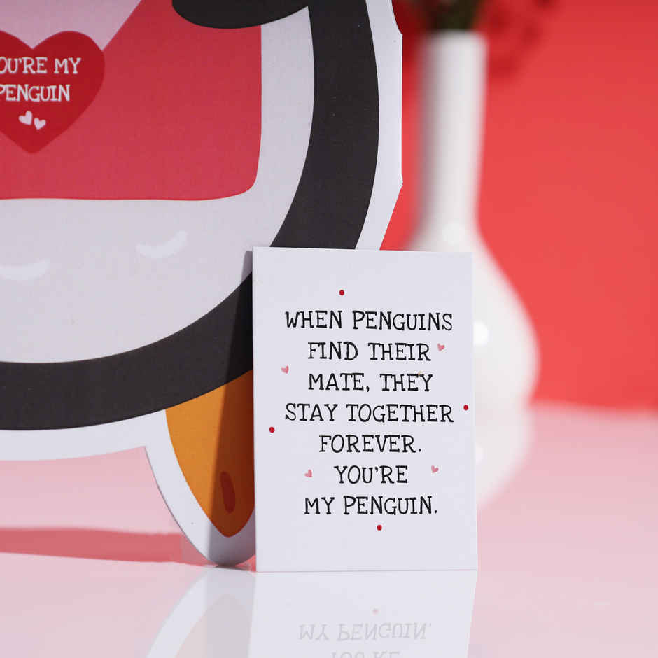 Cute Penguin Love Greeting Card with Secret Message | Oye Happy