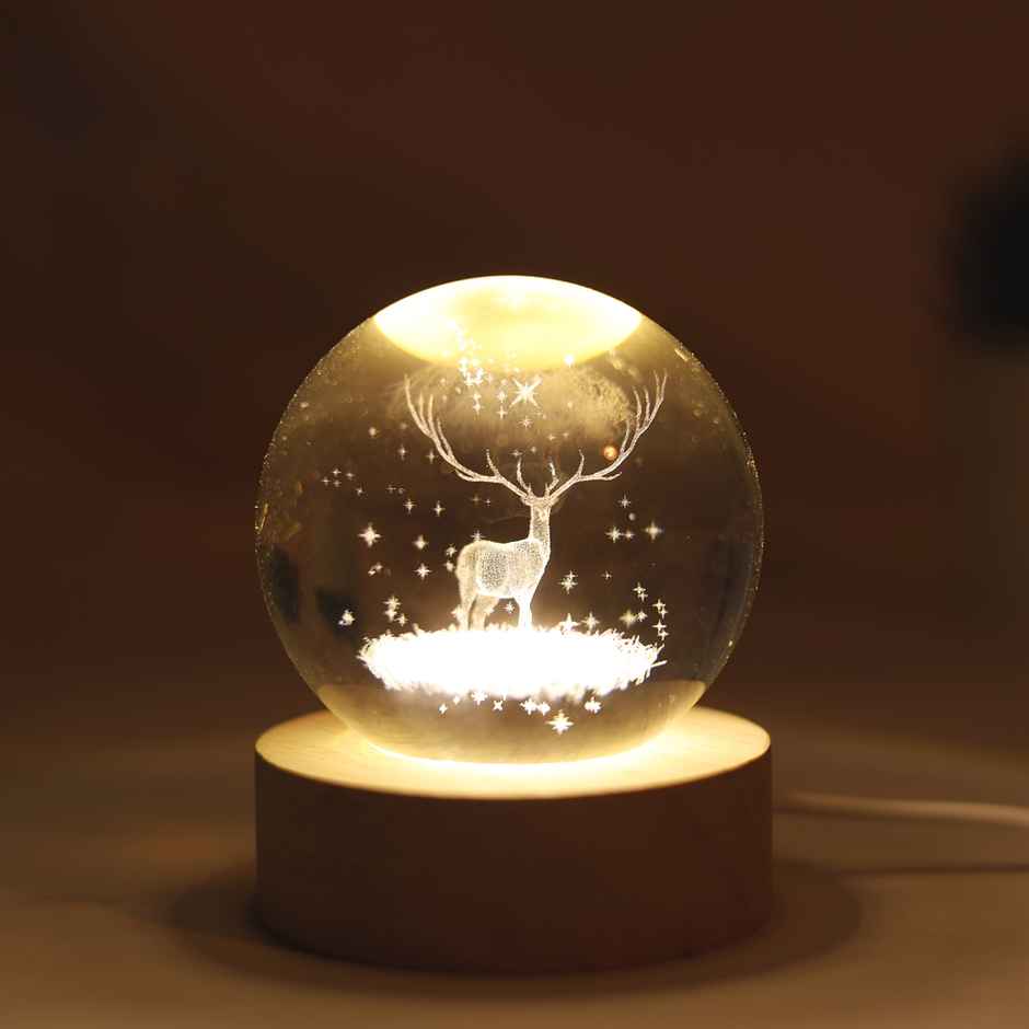 Reindeer Globe Lamp | Decorative Accent | Happy Mail