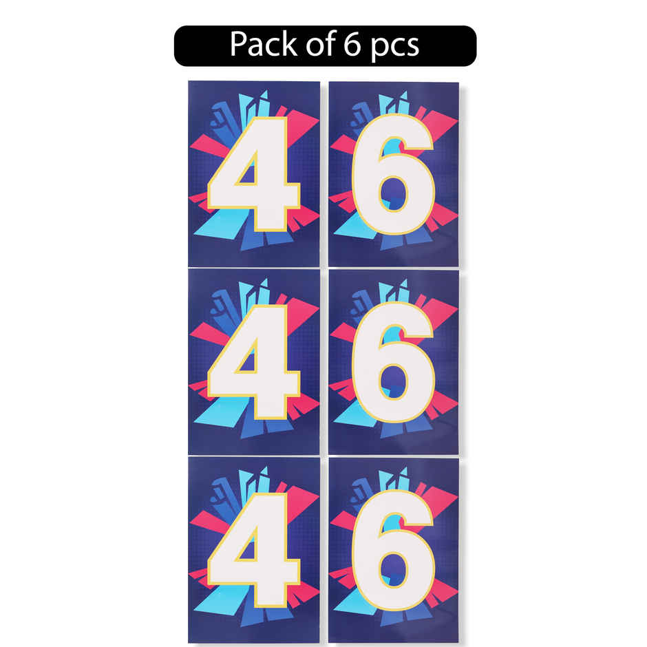 4 and 6 Posters | Boundary Placards for Cricket Match Parties & Fan Cheering | Propcon