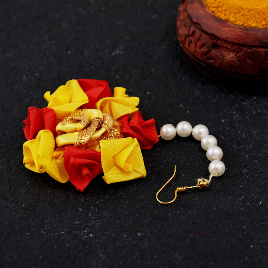 Traditional Jewellery Set - Festival Ethnic Accessories Pack | Yellow & Red | Oye Happy