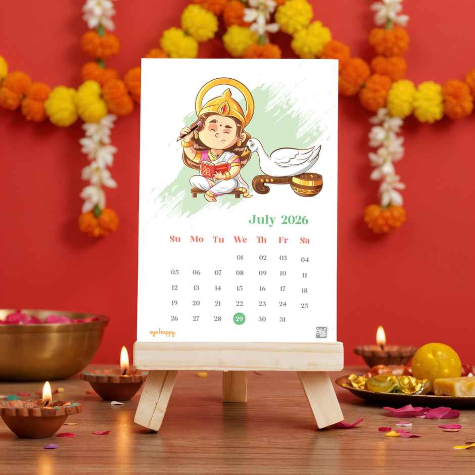 Divine Doodles Desk Calendar 2026 Unique Festive Gift Holidays  | Gifting Essential