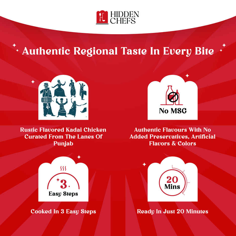 Hidden Chefs Kadai Chicken Masala Kit | Recipe Kit