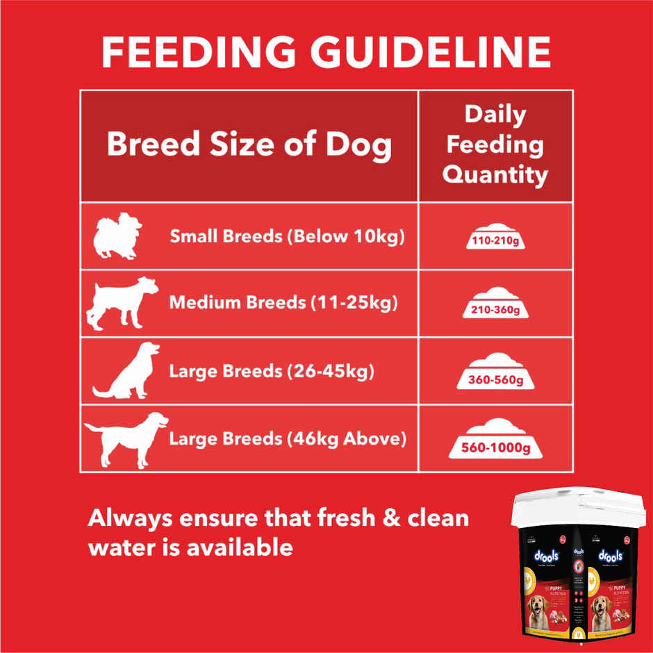 Drools Chicken And Egg Puppy Dry Dog Food Inside Container