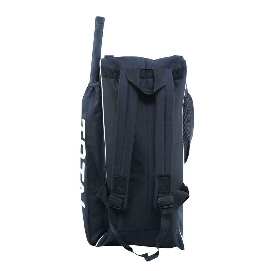 Total Premium Duffle Cricket Bag With Bat Holder & Shoulder Straps-Black-orange, Full-size