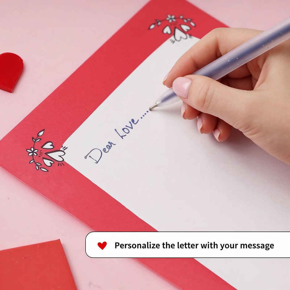 Romantic Letter Writing Kit with Cards, Envelopes & Heart Seals | Oye Happy