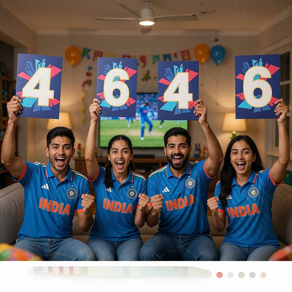 4 and 6 Posters | Boundary Placards for Cricket Match Parties & Fan Cheering | Propcon