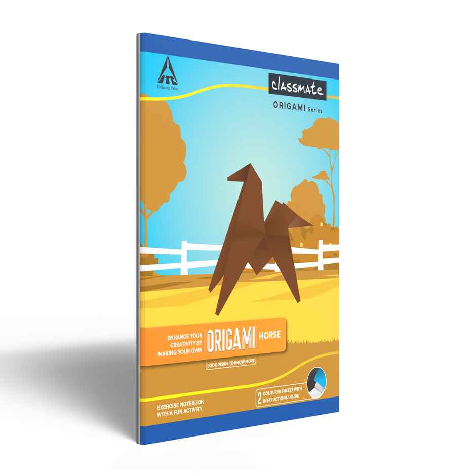 Classmate Origami Unruled Notebook | 168 Pages | 24 x 18 cm | Assorted