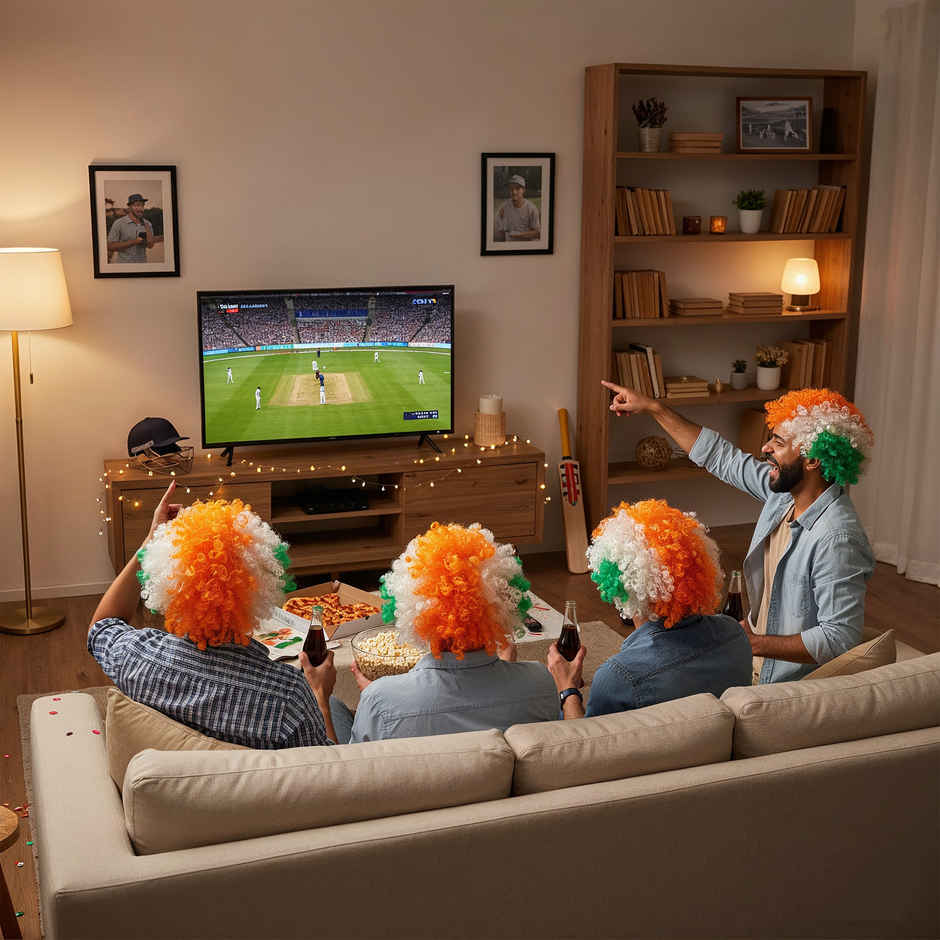 Tricolor Wig Indian Flag Colored Wig for Cricket Match Parties | Propcon