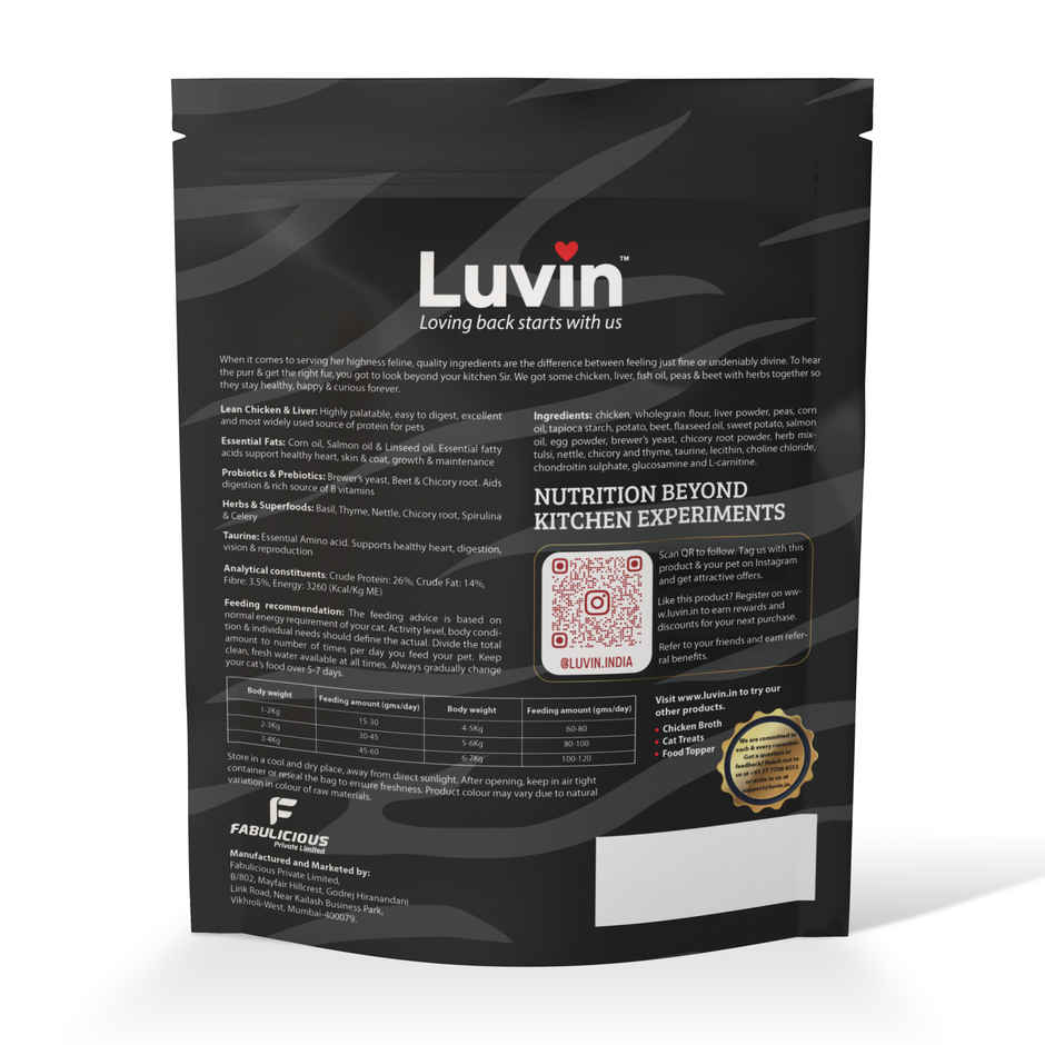 Luvin Artisanally Baked Dry Cat FOOD