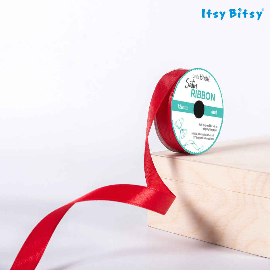 Itsy Bitsy Satin Ribbon | 12 mm | Red | 6 m | 1 Roll | LB