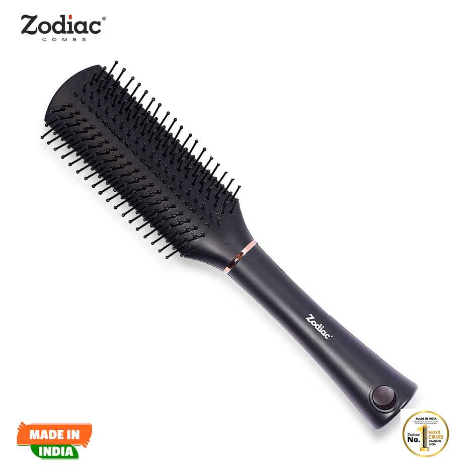 Zodiac Swiss Flat Hair Brush | Black Matt