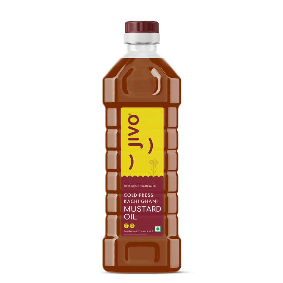 Jivo Kachi Ghani Mustard (Sarson) Cold Pressed Oil | Healthy Cooking Oil