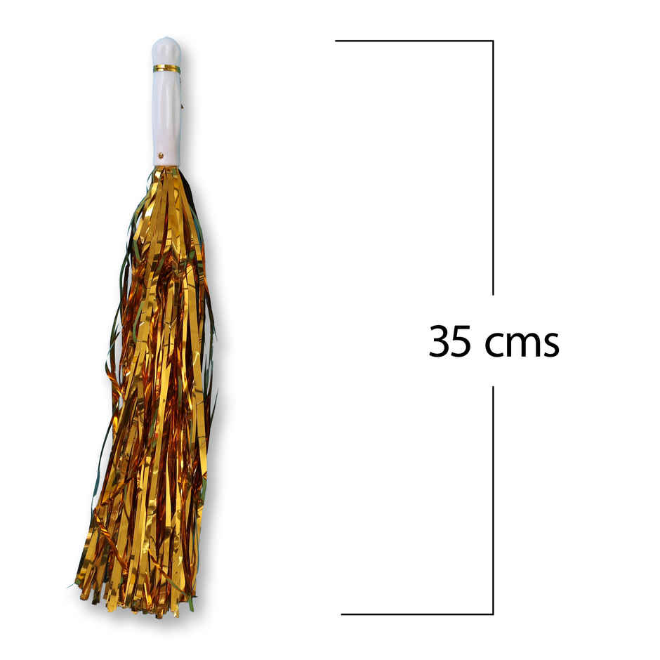 Cheerleading Pom Pom Golden | Pom Poms for Cricket Match Cheering & Sports Parties | Propcon