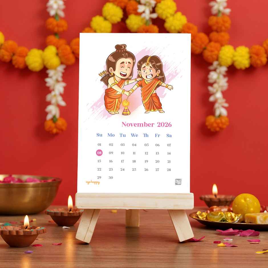 Divine Doodles Desk Calendar 2026 Unique Festive Gift Holidays  | Gifting Essential