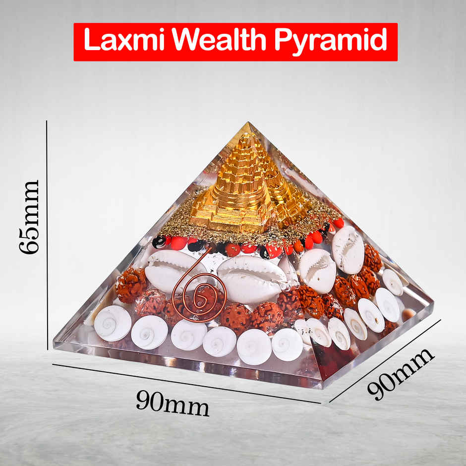 Shree Yantra Pyramid | Original Gomti Chakra Vastu Item for Home & Office Spiritual Gift | HINDCRAFT