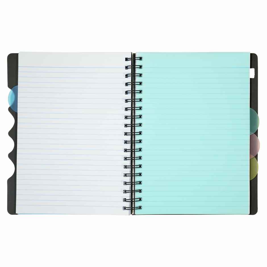 ABK 5 Subject Notebook 70 Gsm Paper Single Ruled 300 Pages 17.6 x 25 cm Spiral Binding