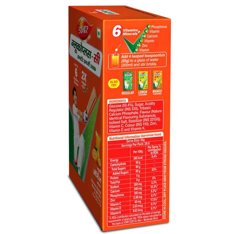 Dabur Glucoplus-C Orange Instant Energy Glucose Powder