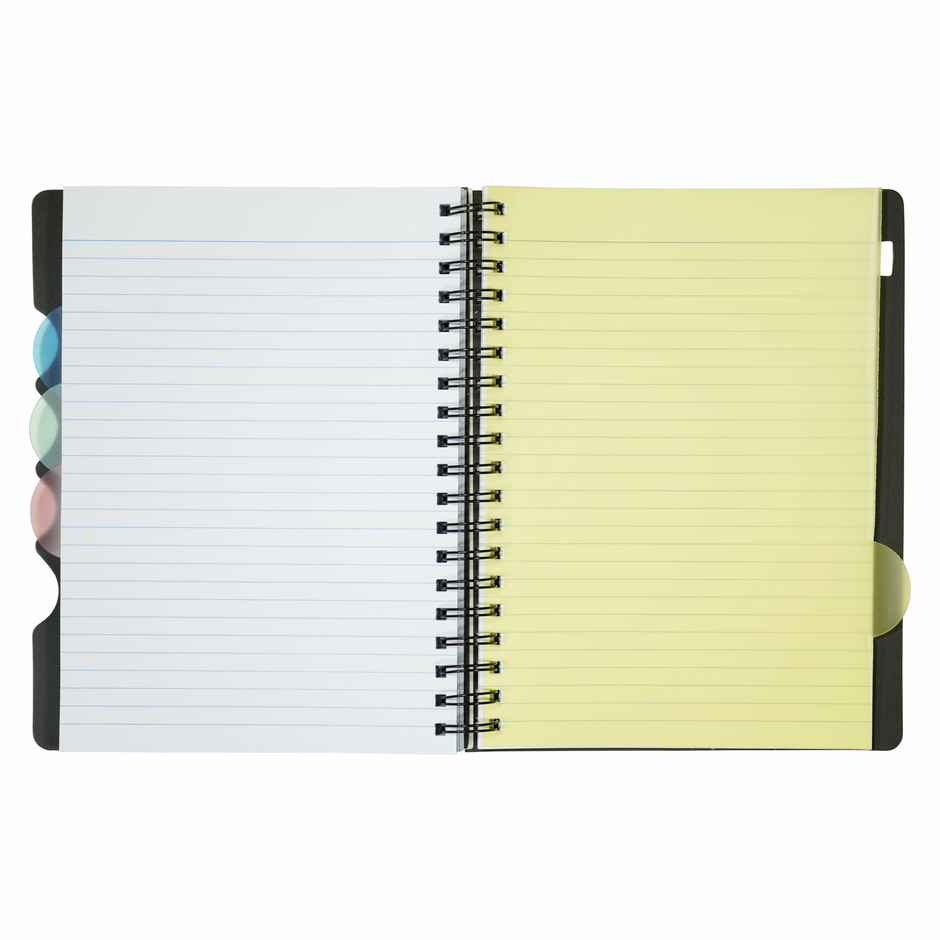 ABK 5 Subject Notebook 70 Gsm Paper Single Ruled 300 Pages 17.6 x 25 cm Spiral Binding