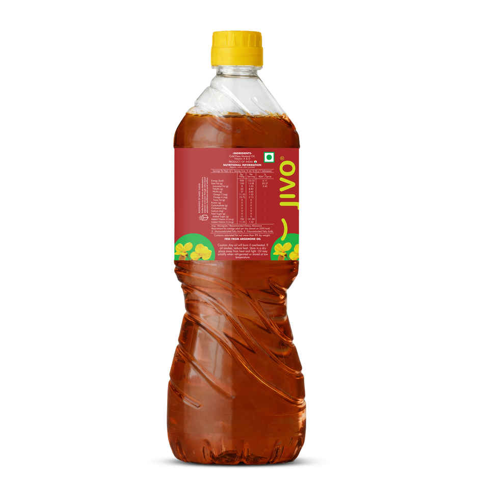 Jivo Kachi Ghani Mustard (Sarson) Cold Pressed Oil | Healthy Cooking Oil