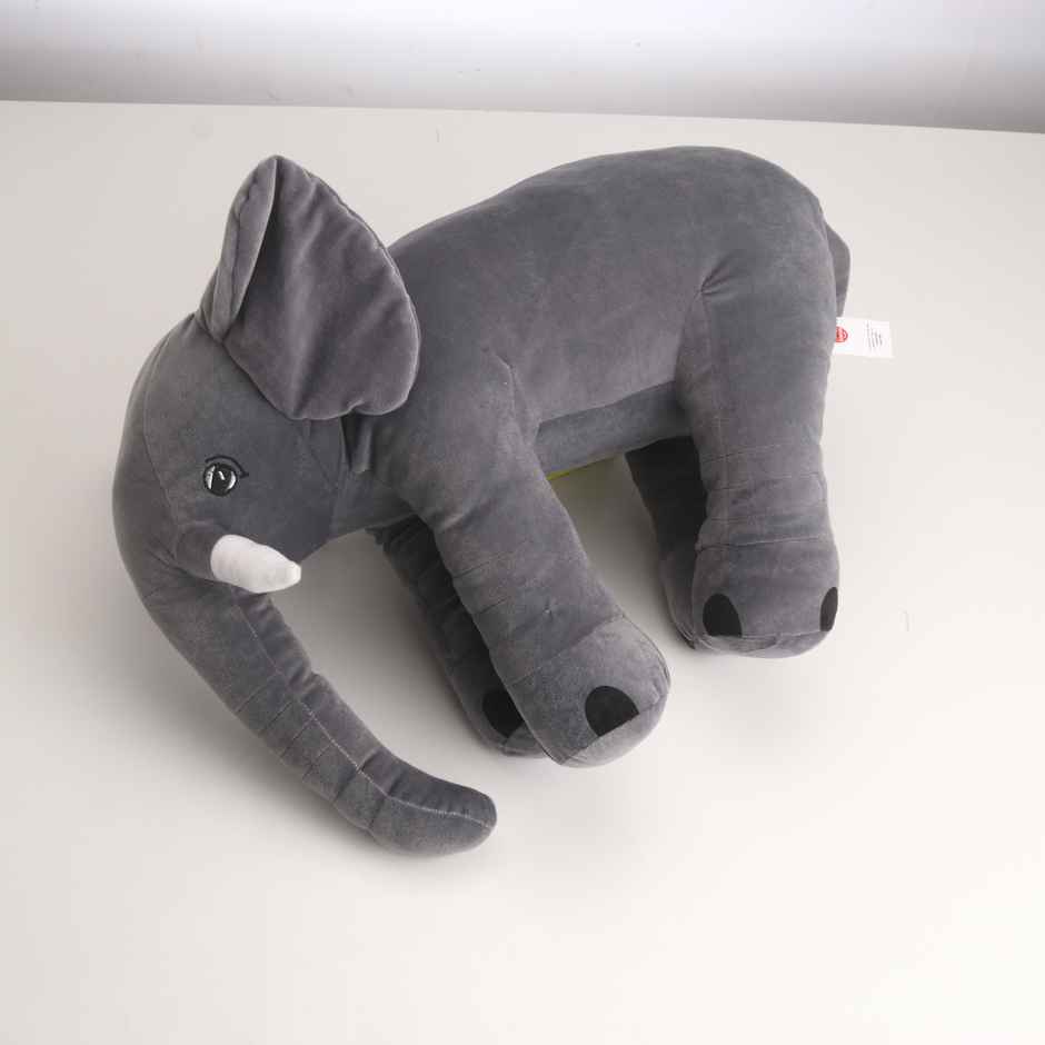 Play Nation Elephant Shaped Plush Soft Toy Cum Pillow Grey - Height 63 cm