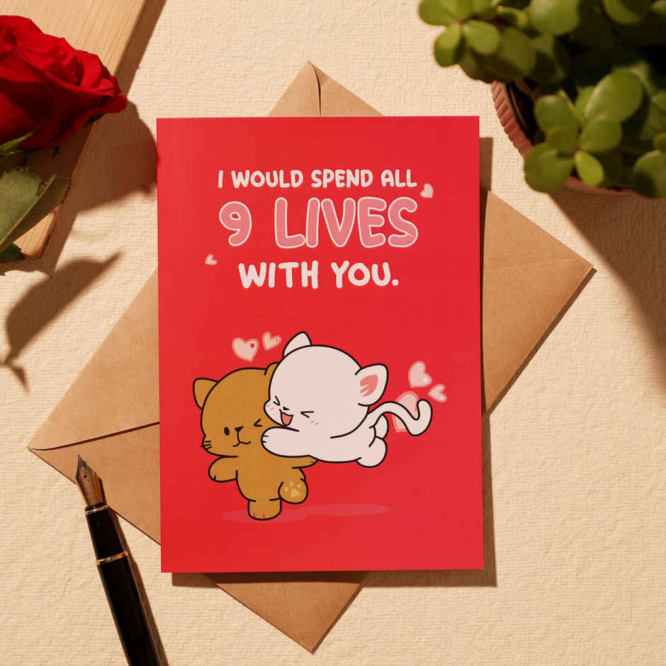 I'll Spend 9 Lives With You | Love Greeting Card | Oye Happy