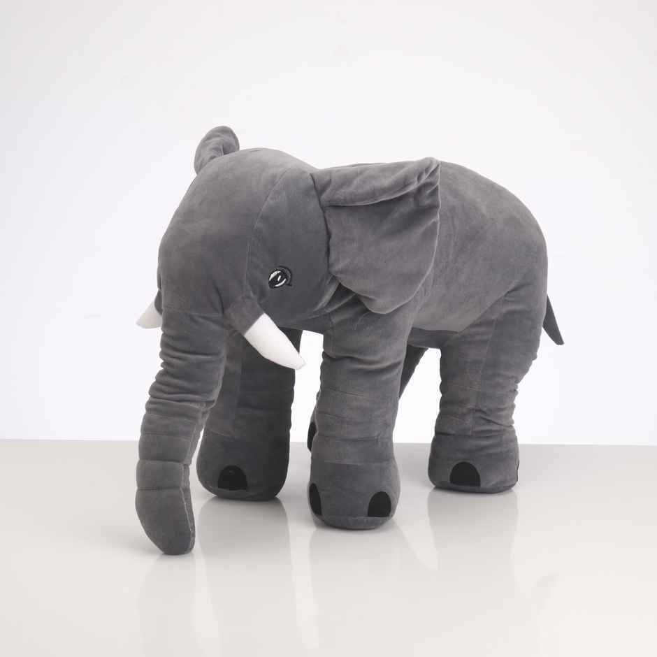 Play Nation Elephant Shaped Plush Soft Toy Cum Pillow Grey - Height 63 cm