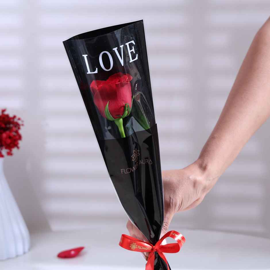 FlowerAura Signature Red Rose in Sleeve