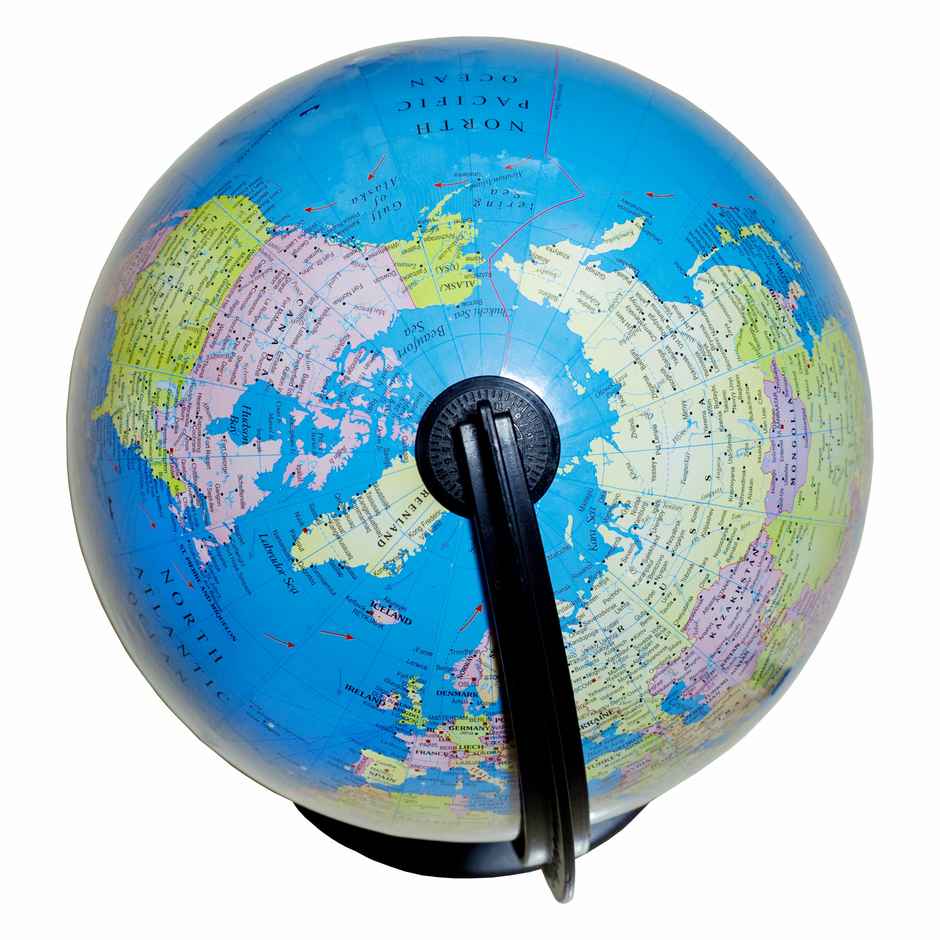 ABK Educational Rotating World Globe 10 Inch Height, 8 inch diameter Rotating