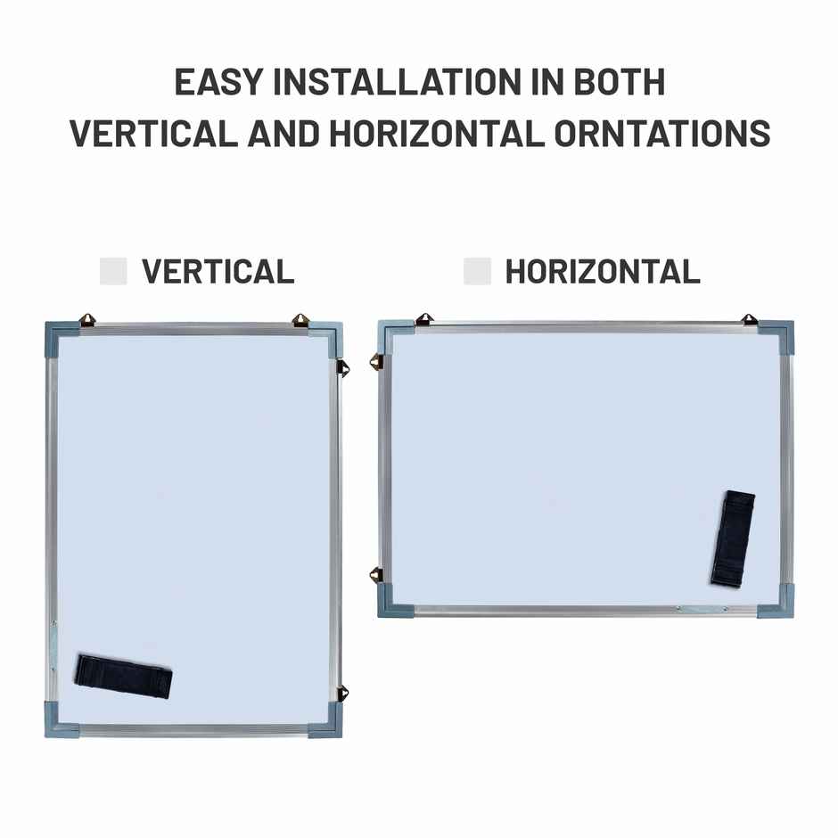 Abk Non Magnetic Double Sided White Board And Chalk Board 2Ft x 1.5Ft With 1 Eraser, 2 Markers