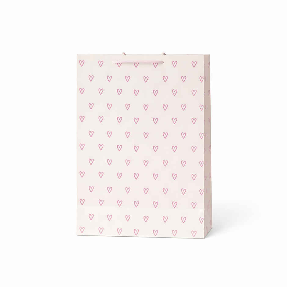 Cute Pinks Hearts Gift Bag | Large | 40 x 30 x 10 cm | Happy Mail