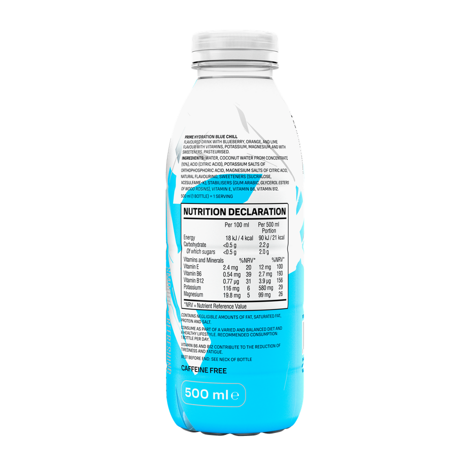 Prime Hydration Ice Blue Chill Flavour | Blueberry - Orange And Lime Flavoured Drink