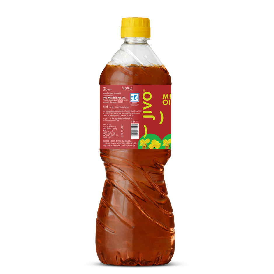 Jivo Kachi Ghani Mustard (Sarson) Cold Pressed Oil | Healthy Cooking Oil