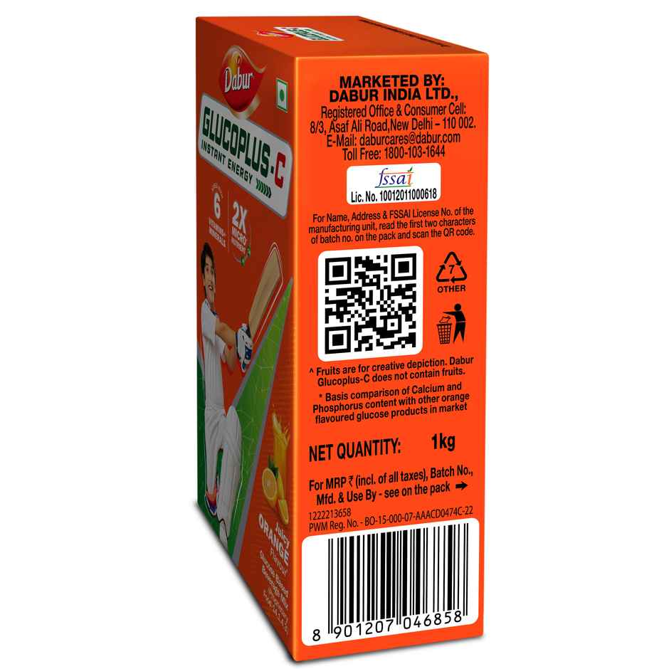 Dabur Glucoplus-C Orange Instant Energy Glucose Powder