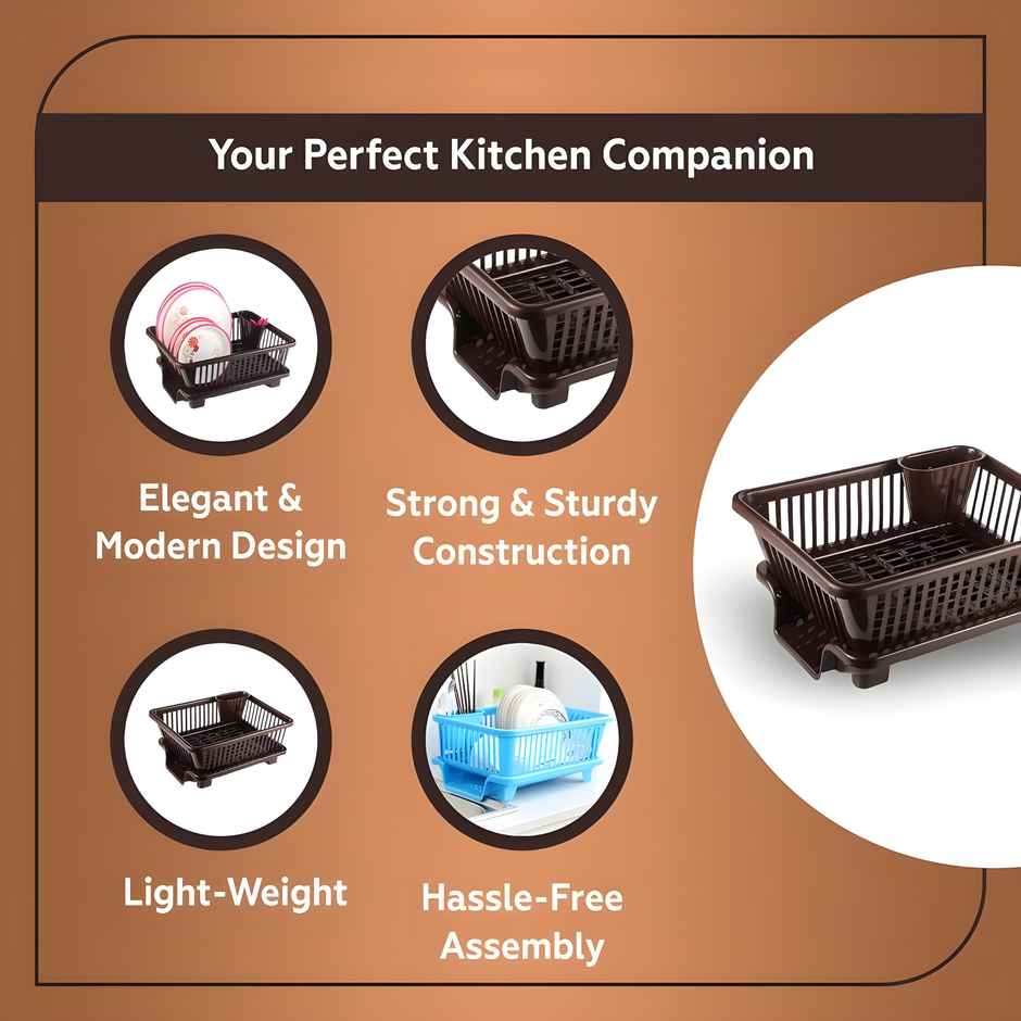 Youbee Durable Plastic Kitchen Sink, Large Dish Rack Drainer Basket