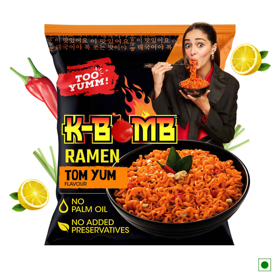 Too Yumm K-Bomb Ramen Tom Yum Instant Noodles | Tangy n Spicy Flavour | Korean Veg